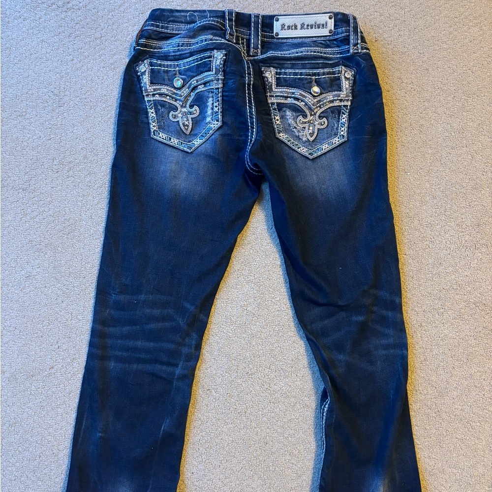Rock Revival Blue Jeans crops